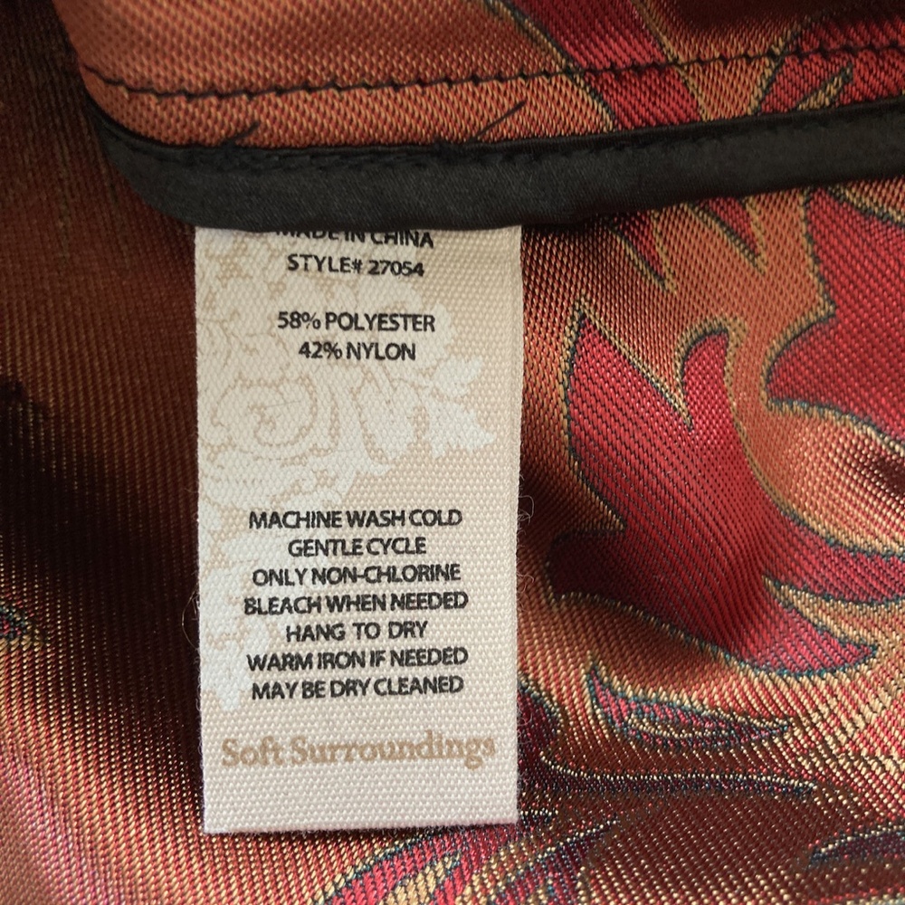 Soft Surroundings Jacket "Moon Dynasty" Black Floral Brocade NWOT XS 6 8 Bust 38 - Picture 12 of 13